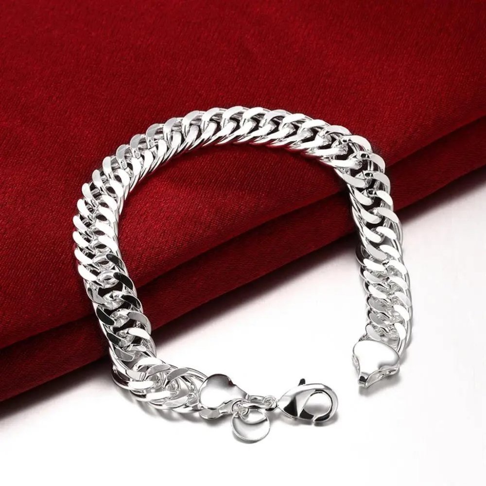 Men's Miami Cuban Link 20" Chain and 8" Bracelet Combo Stamped 925 Sterl. Silver - Picture 4 of 6